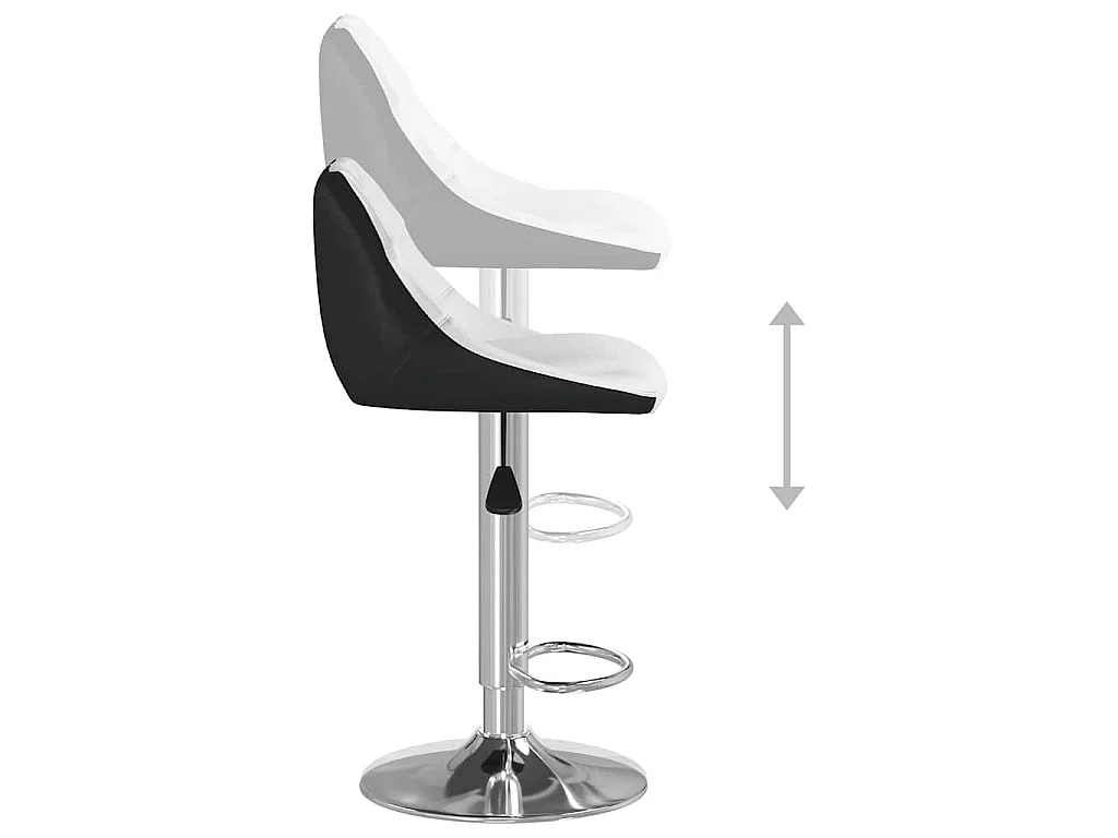Tabourets de bar lot de 2 blanc et noir similicuir