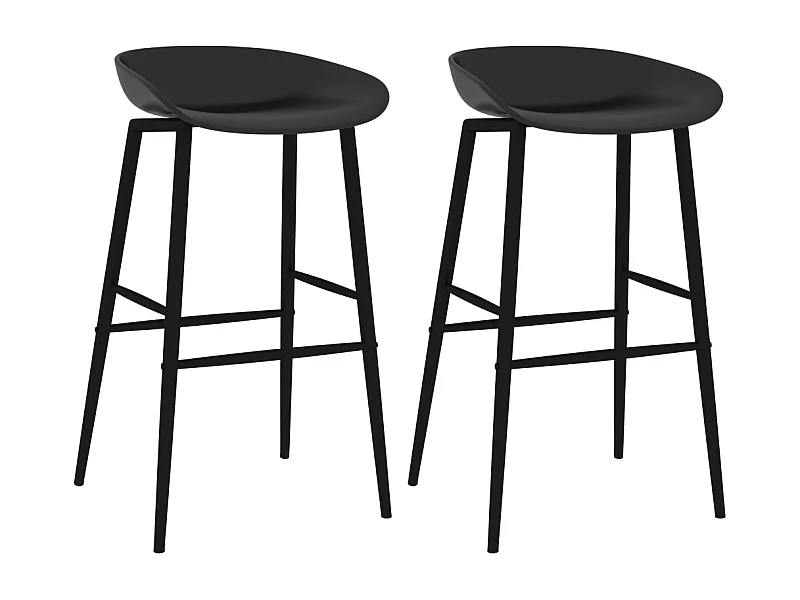 Barstoelen 2 st zwart