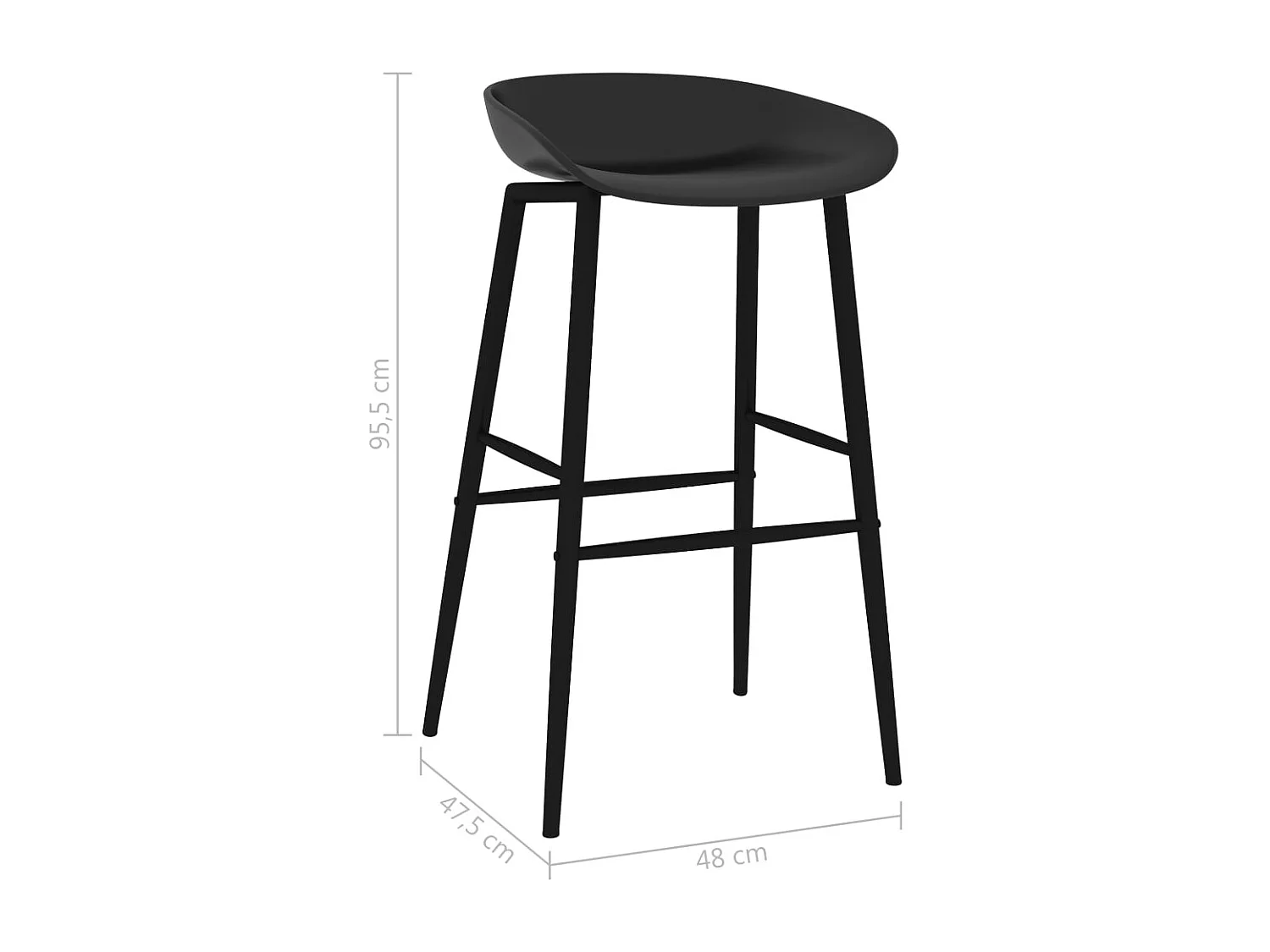 Barstoelen 2 st zwart