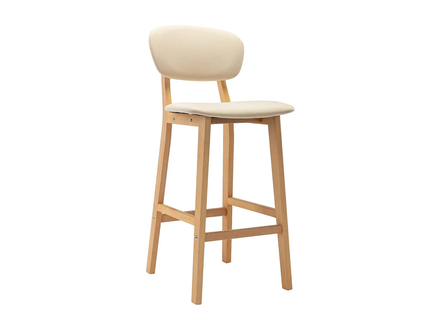 Tabourets de bar lot de 2 crème tissu