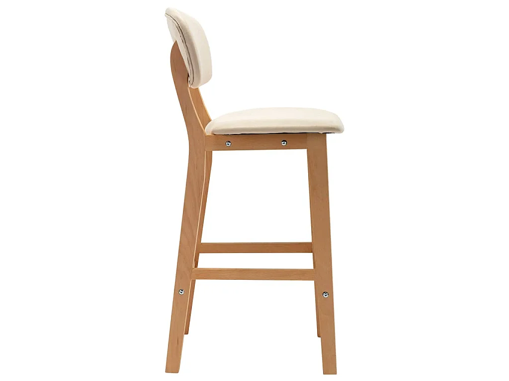 Tabourets de bar lot de 2 crème tissu