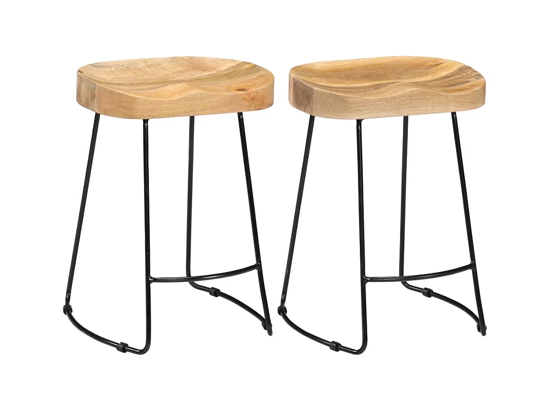 Tabourets de bar Gavin lot de 2 bois de manguier solide
