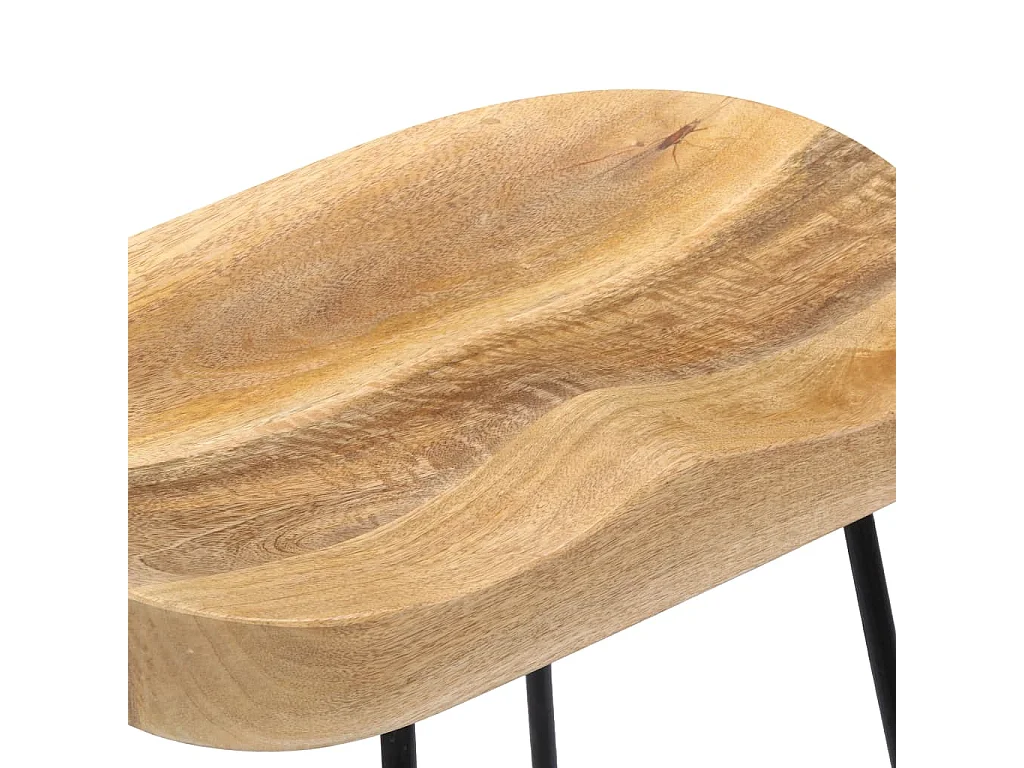 Tabourets de bar Gavin lot de 2 bois de manguier solide