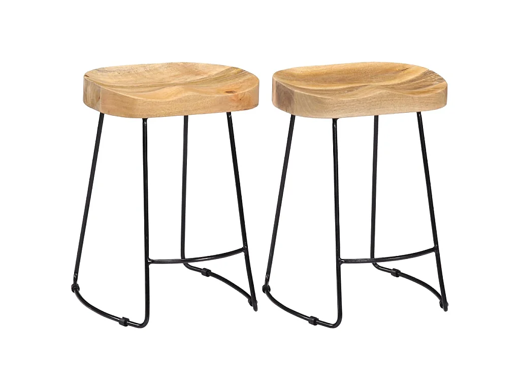 Tabourets de bar Gavin lot de 2 bois de manguier solide