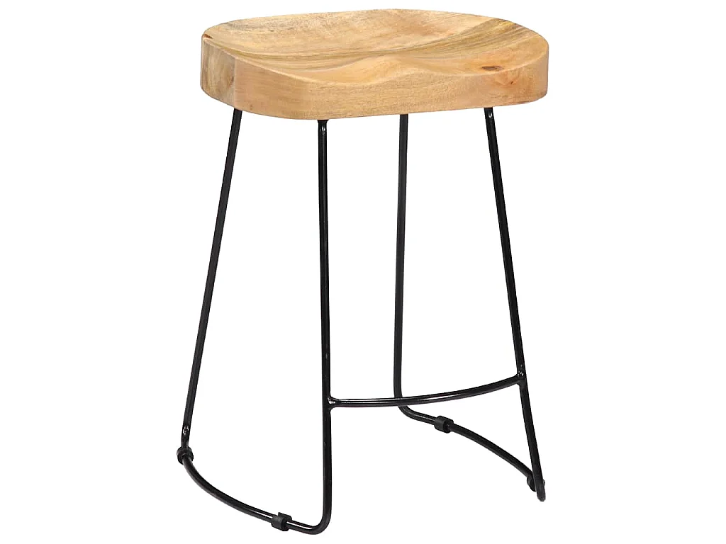 Tabourets de bar Gavin lot de 2 bois de manguier solide