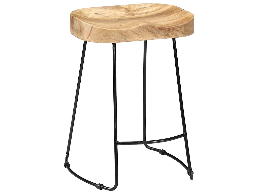 Tabourets de bar Gavin lot de 2 bois de manguier solide