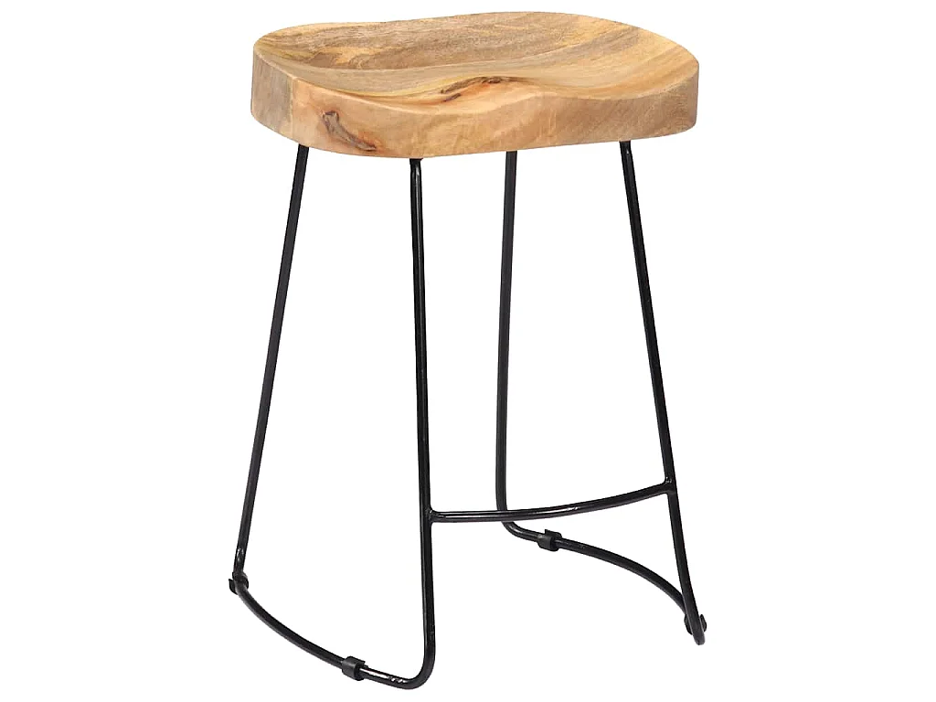 Tabourets de bar Gavin lot de 2 bois de manguier solide