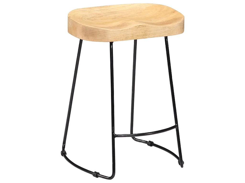 Tabourets de bar Gavin lot de 2 bois de manguier solide