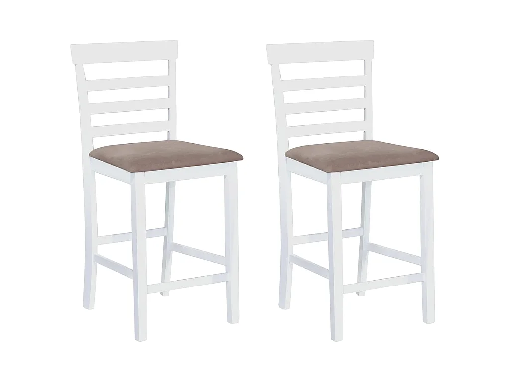 Chaises de bar lot de 2 blanc tissu
