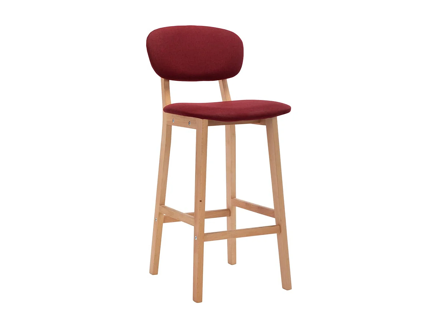 Tabourets de bar lot de 2 rouge bordeaux tissu