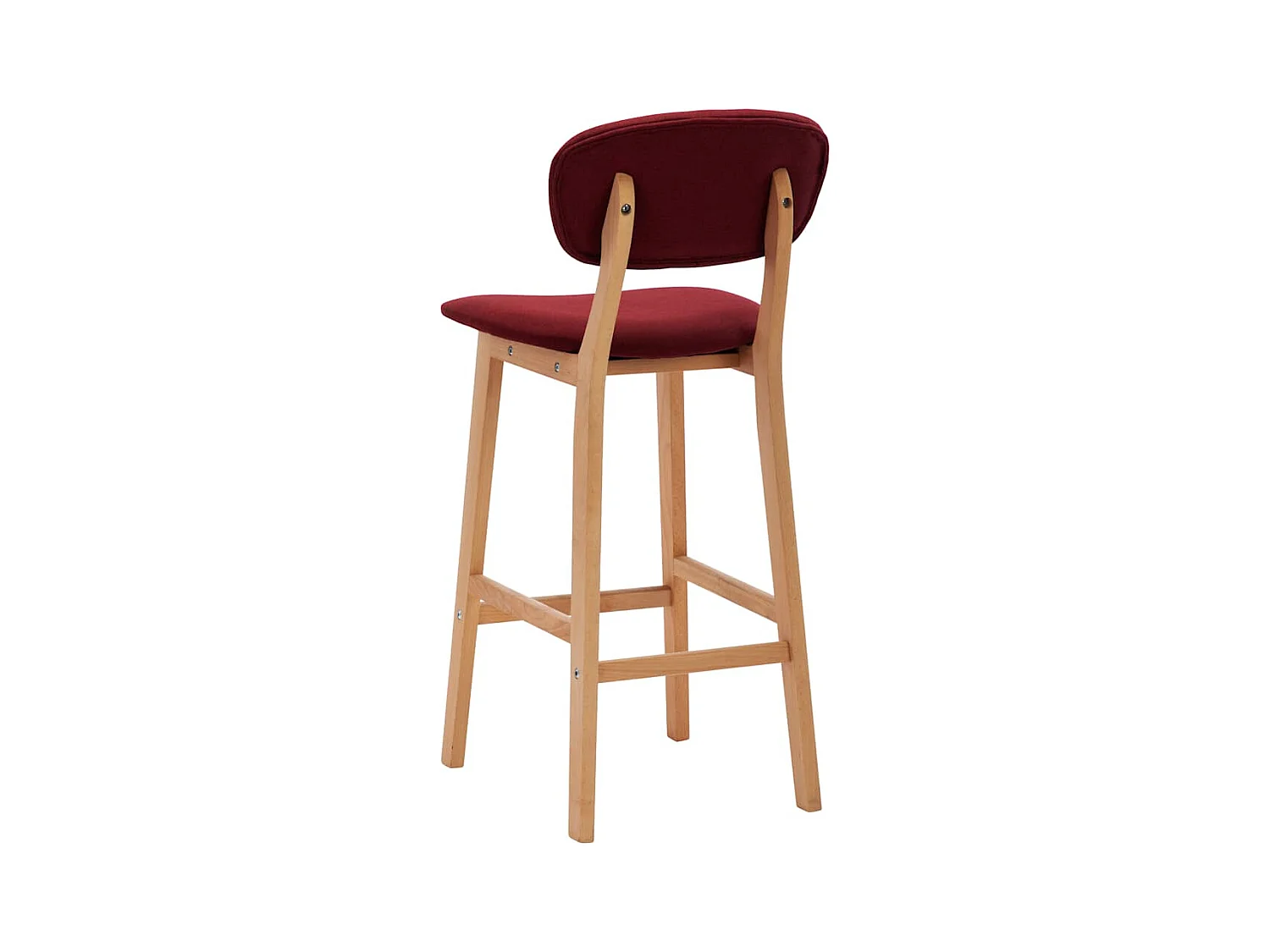 Tabourets de bar lot de 2 rouge bordeaux tissu