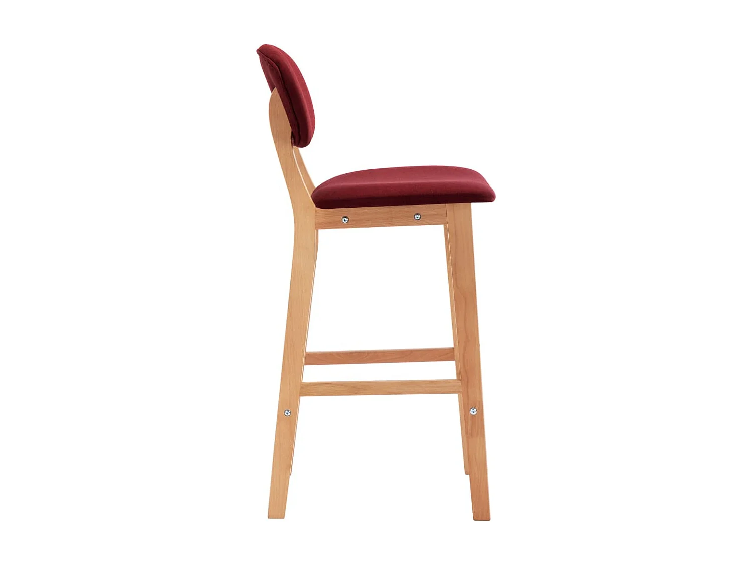 Tabourets de bar lot de 2 rouge bordeaux tissu