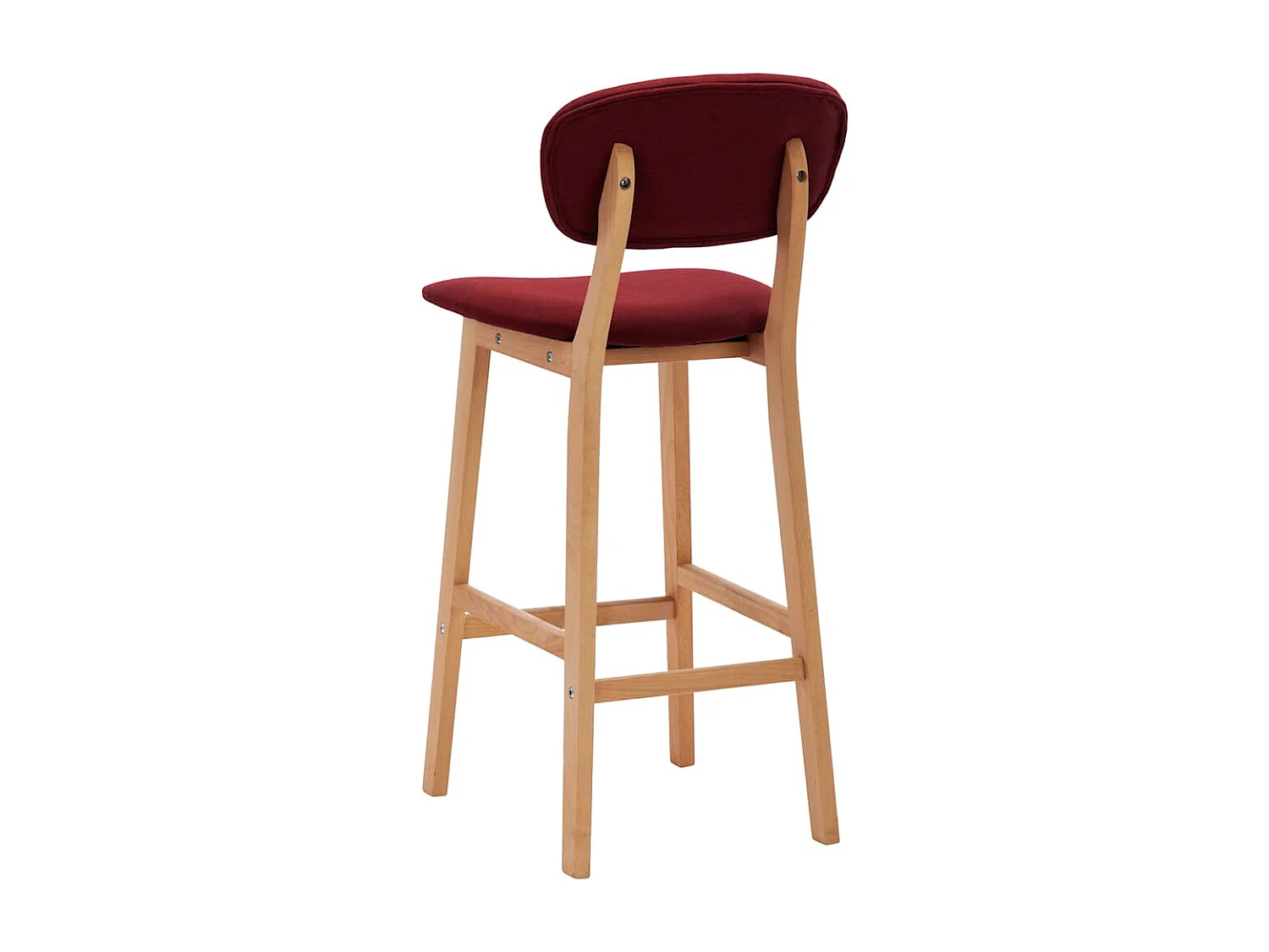 Tabourets de bar lot de 2 rouge bordeaux tissu