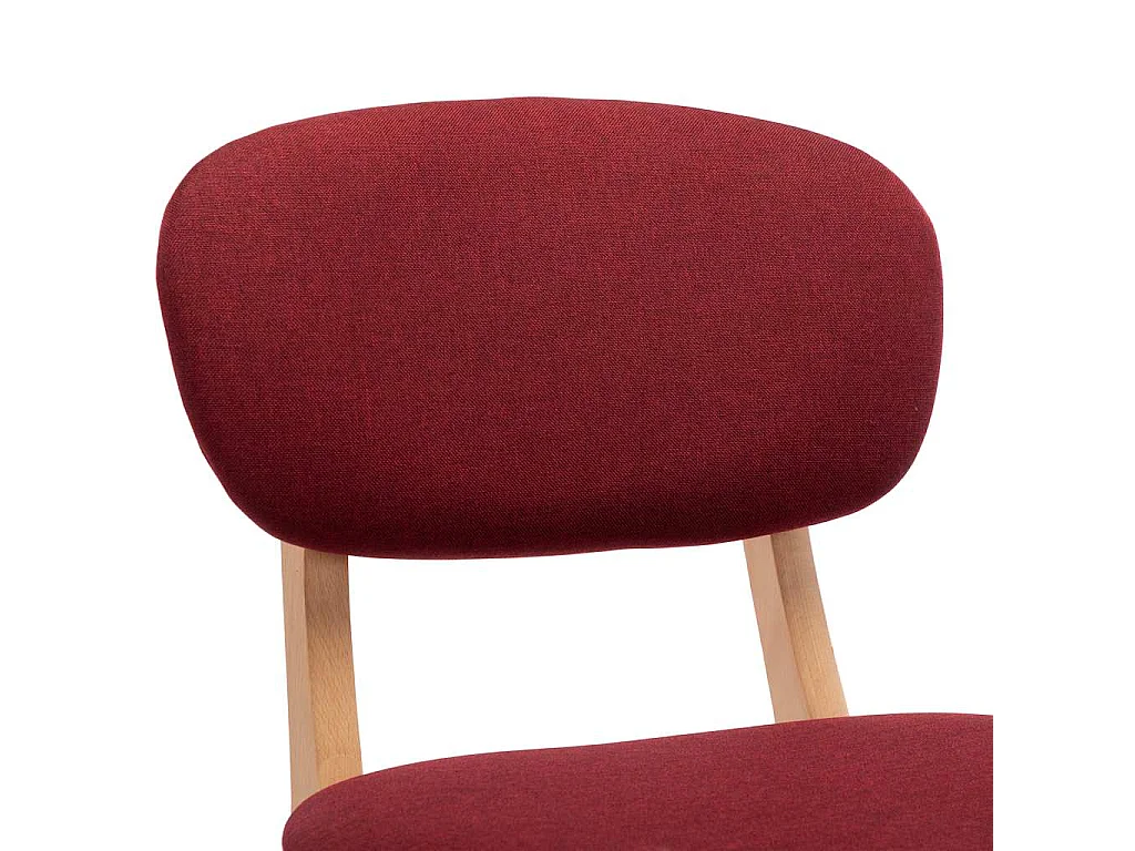 Tabourets de bar lot de 2 rouge bordeaux tissu