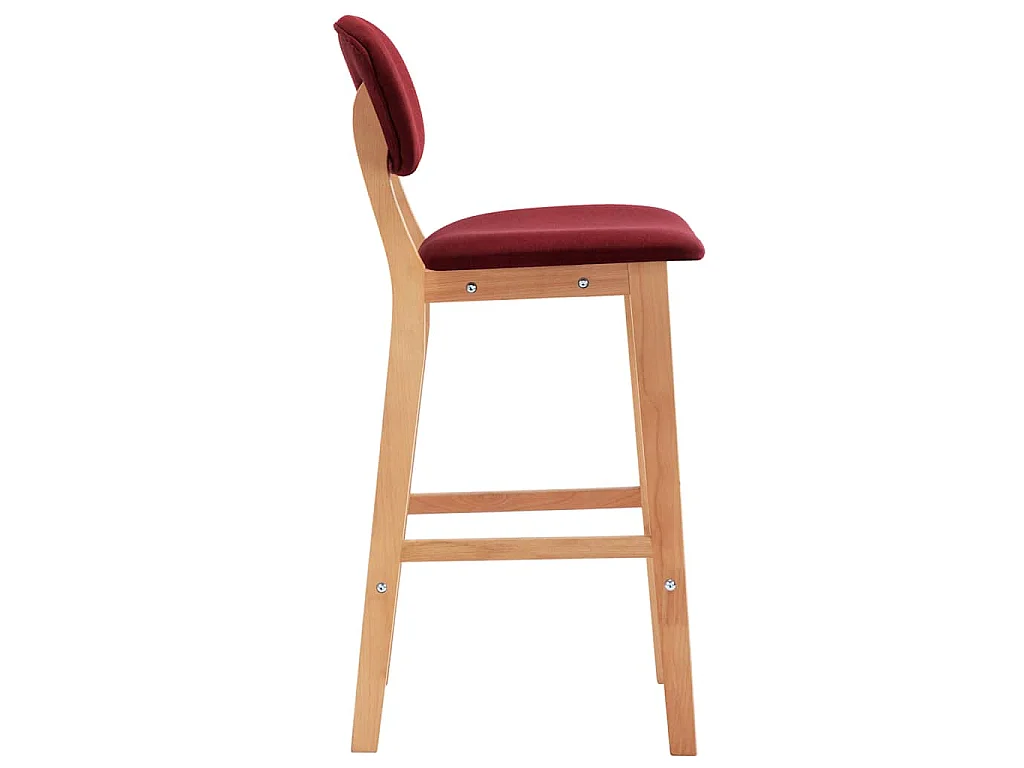 Tabourets de bar lot de 2 rouge bordeaux tissu