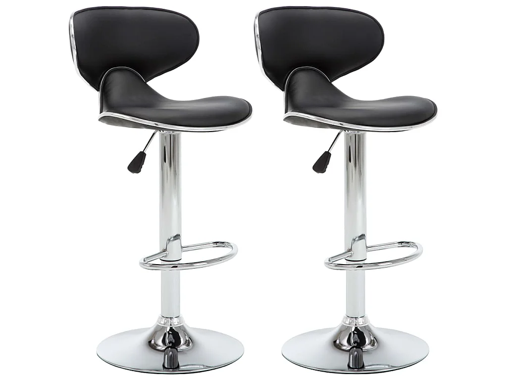 Bancos de bar 2 pcs couro artificial preto