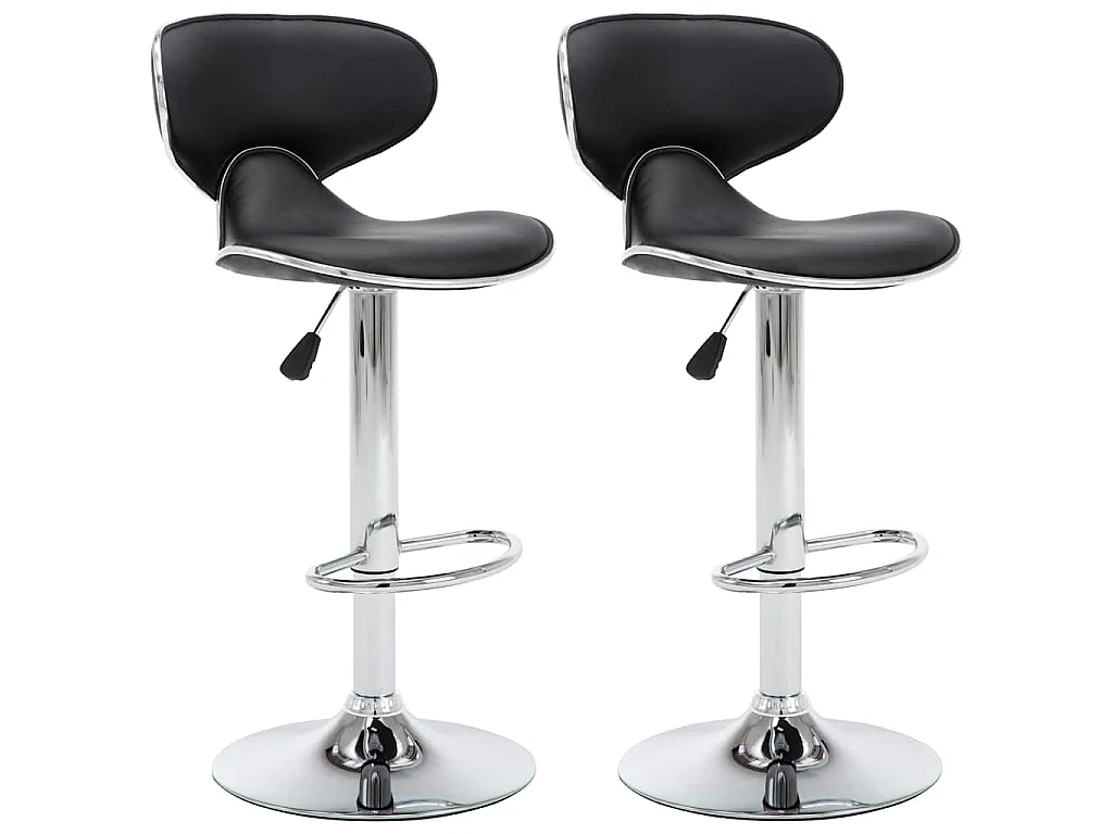 Bancos de bar 2 pcs couro artificial preto