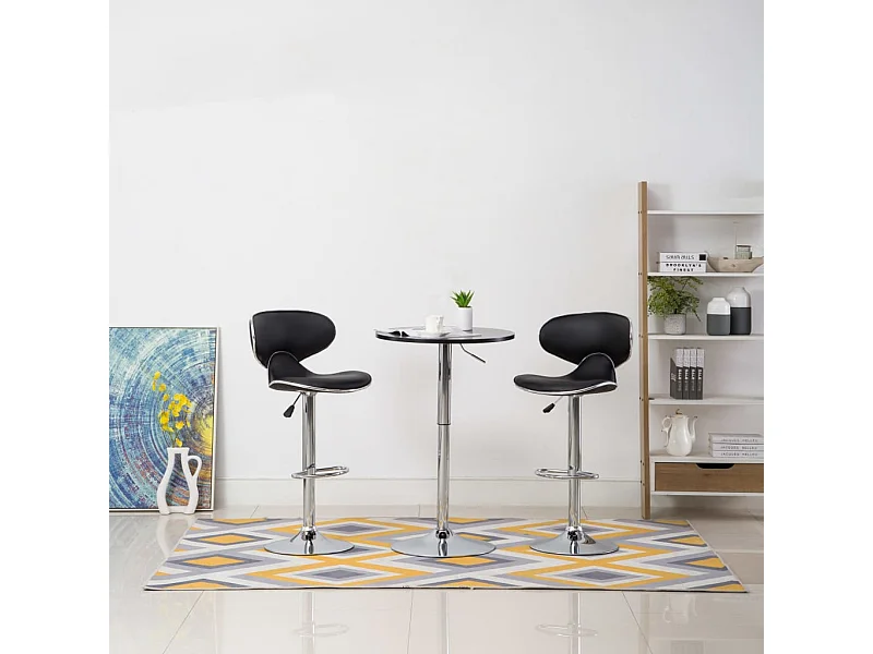 Tabourets de bar 2 pcs noir similicuir