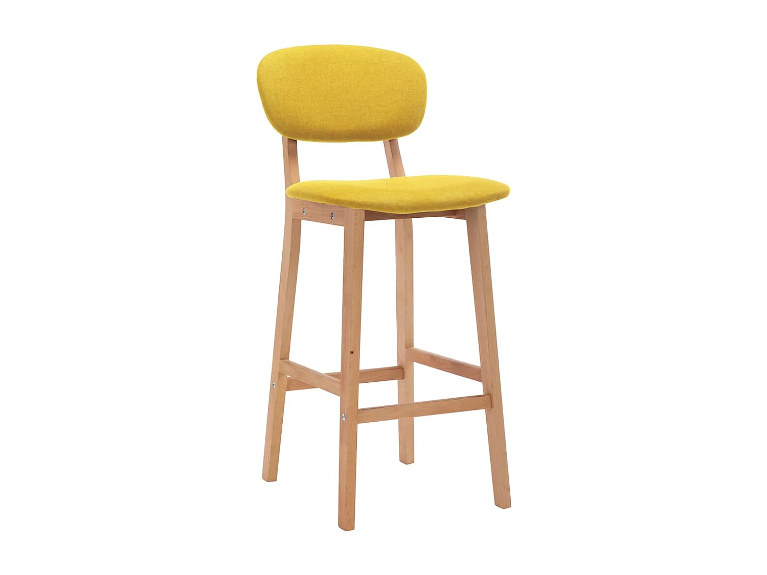 Tabourets de bar lot de 2 jaune moutarde tissu