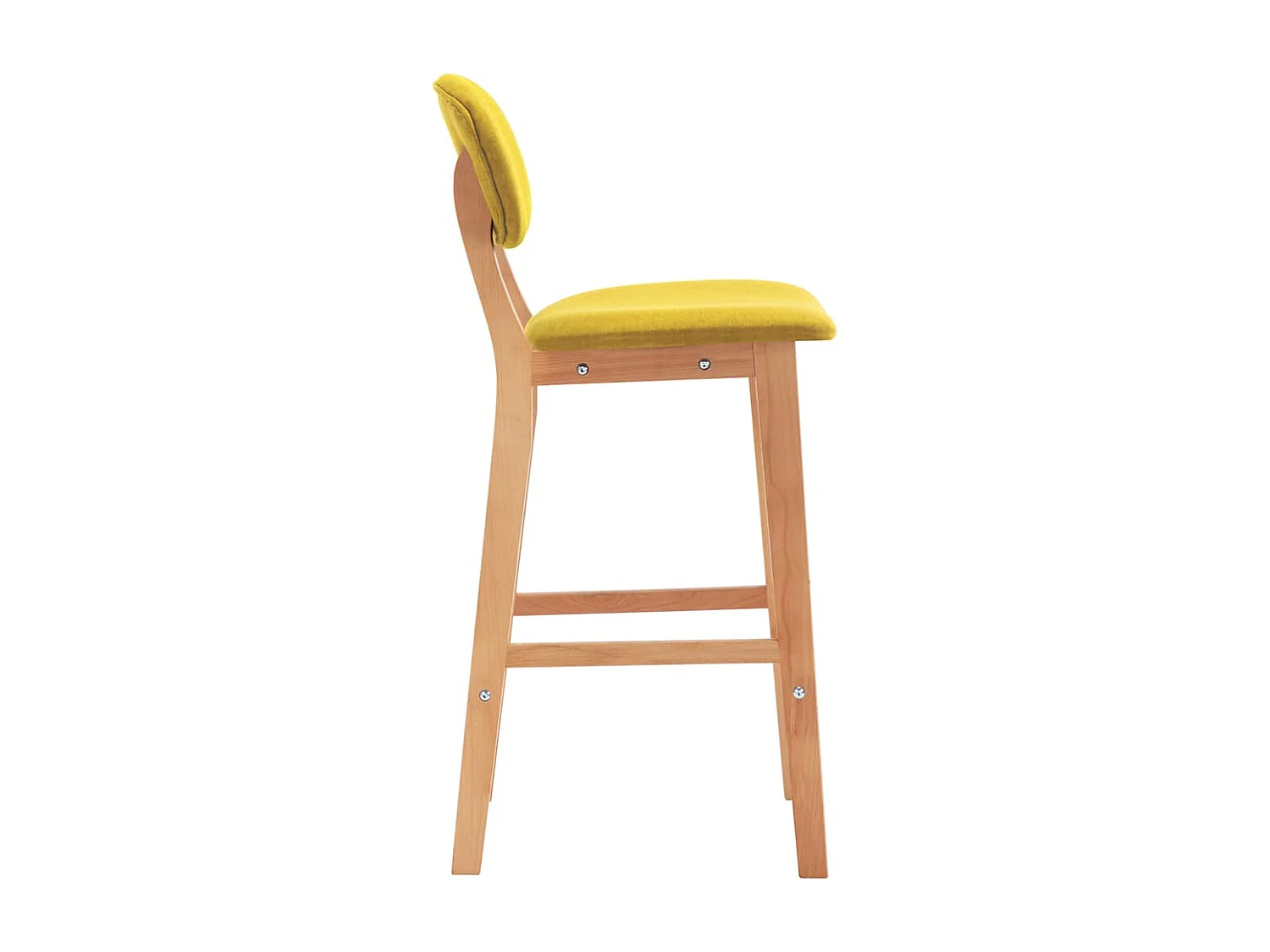 Tabourets de bar lot de 2 jaune moutarde tissu