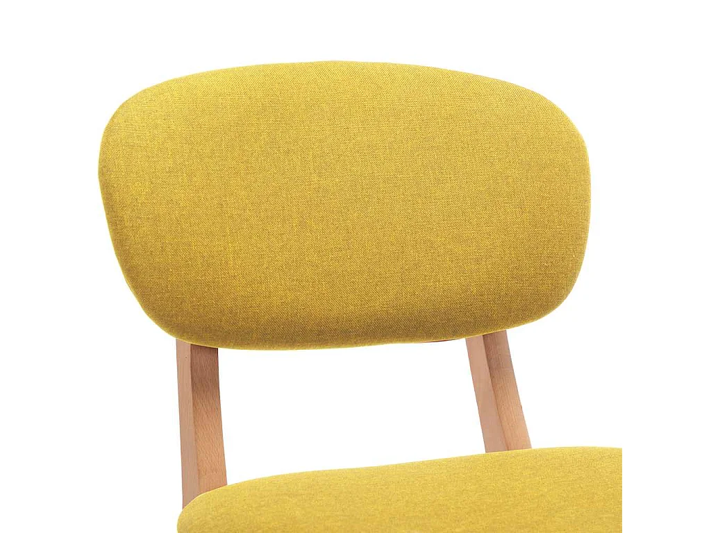 Tabourets de bar lot de 2 jaune moutarde tissu
