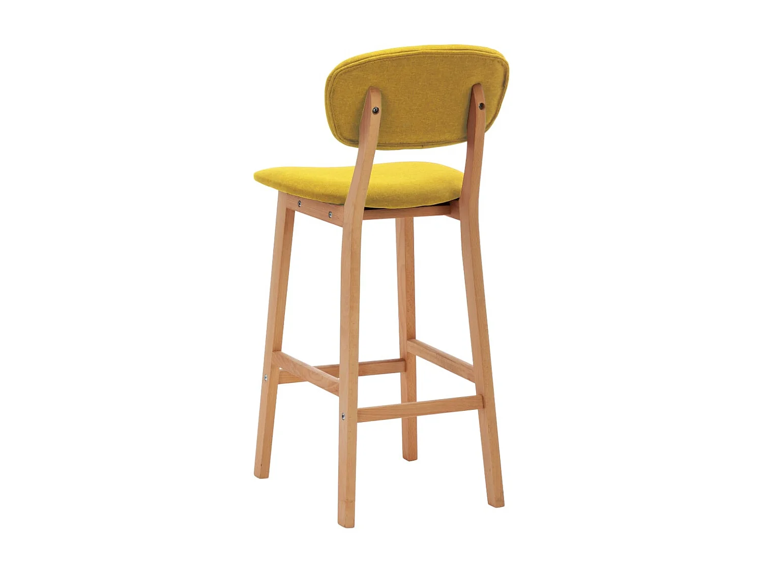 Tabourets de bar lot de 2 jaune moutarde tissu