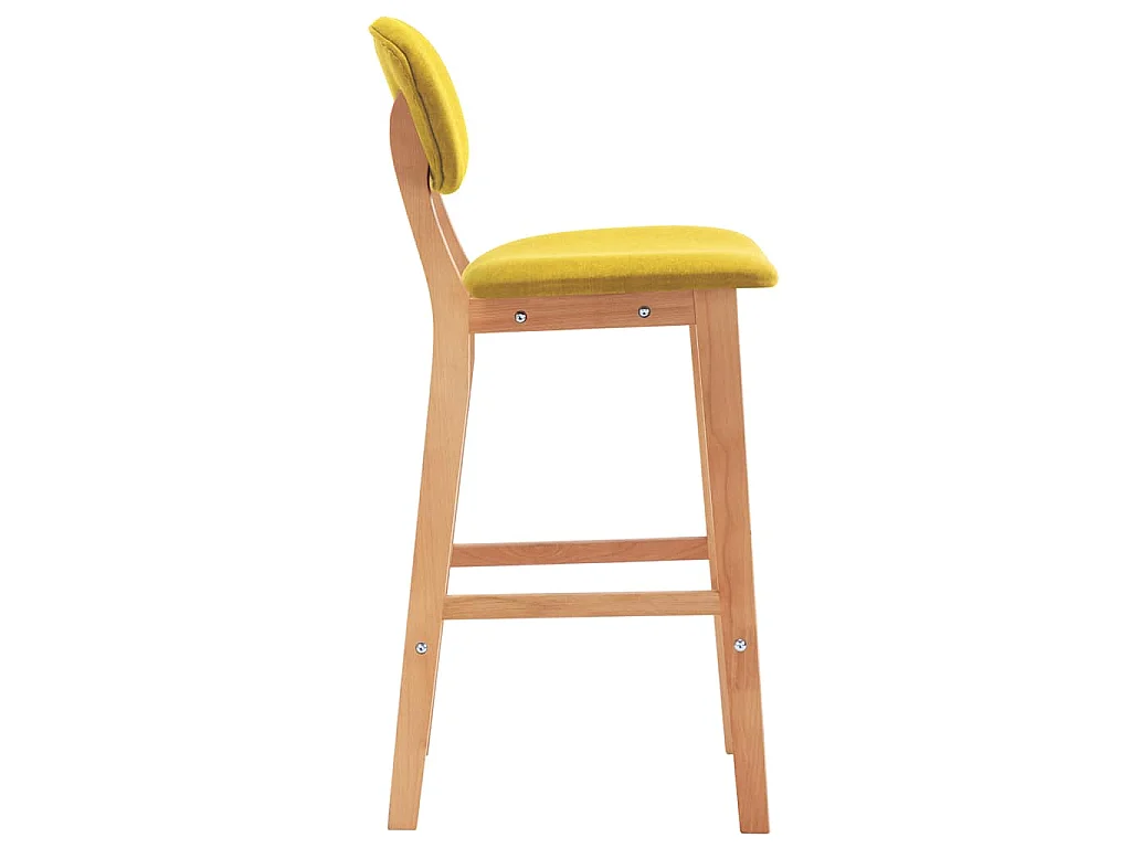 Tabourets de bar lot de 2 jaune moutarde tissu