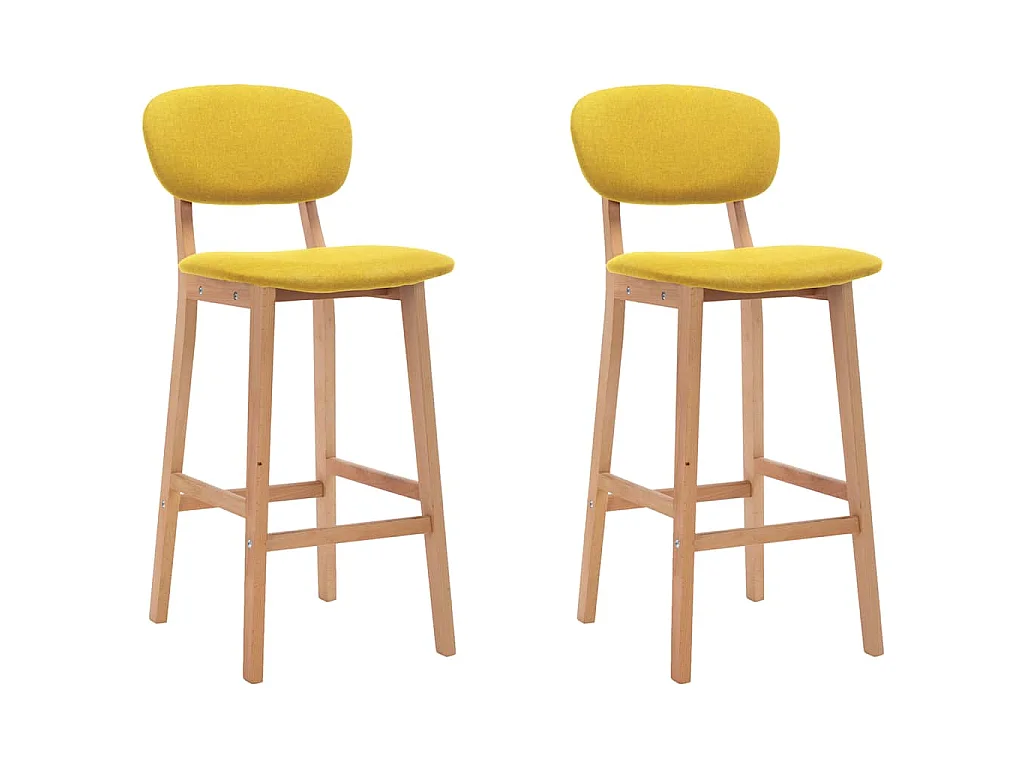 Tabourets de bar lot de 2 jaune moutarde tissu