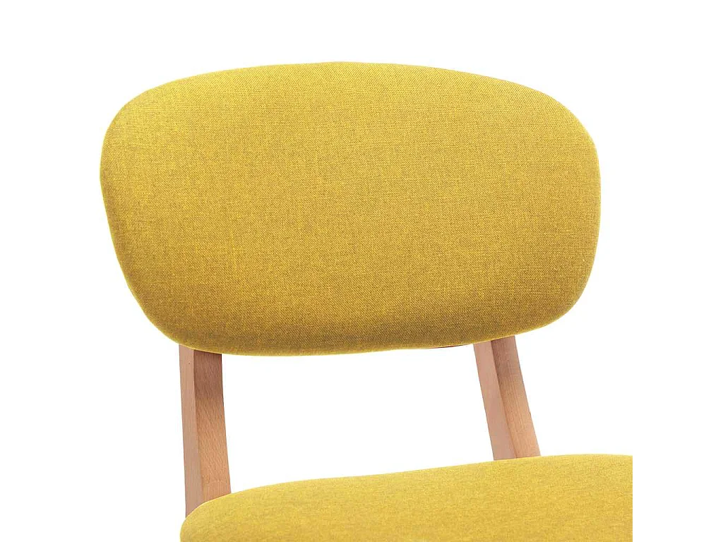 Tabourets de bar lot de 2 jaune moutarde tissu
