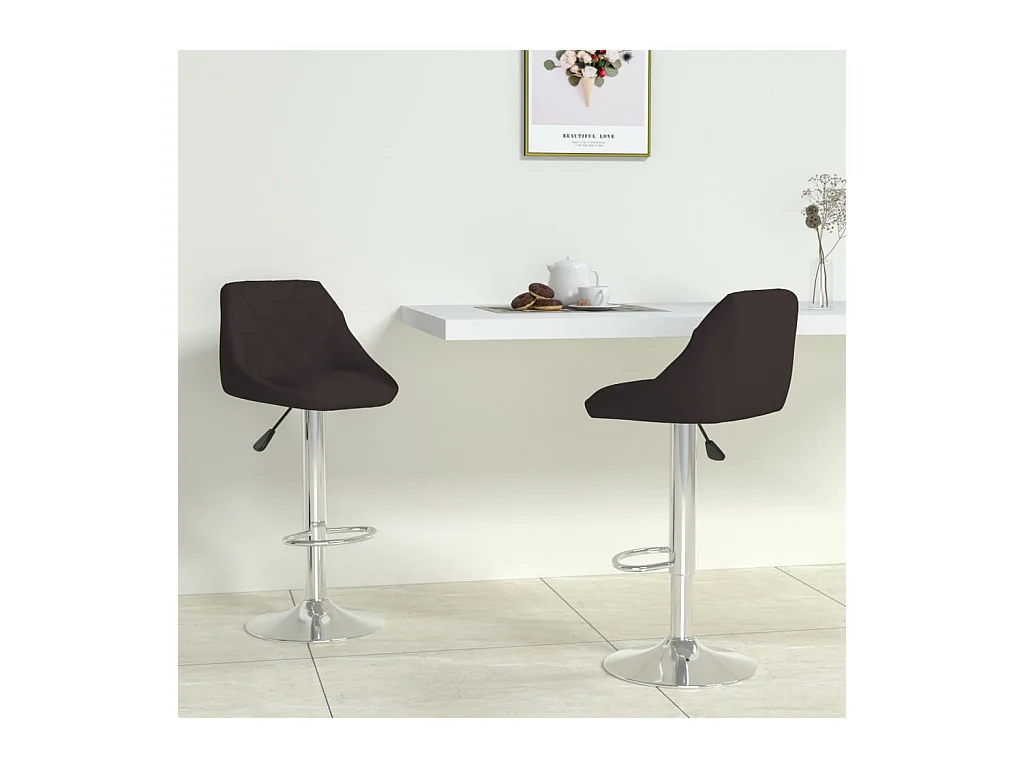 Tabourets de bar lot de 2 noir similicuir