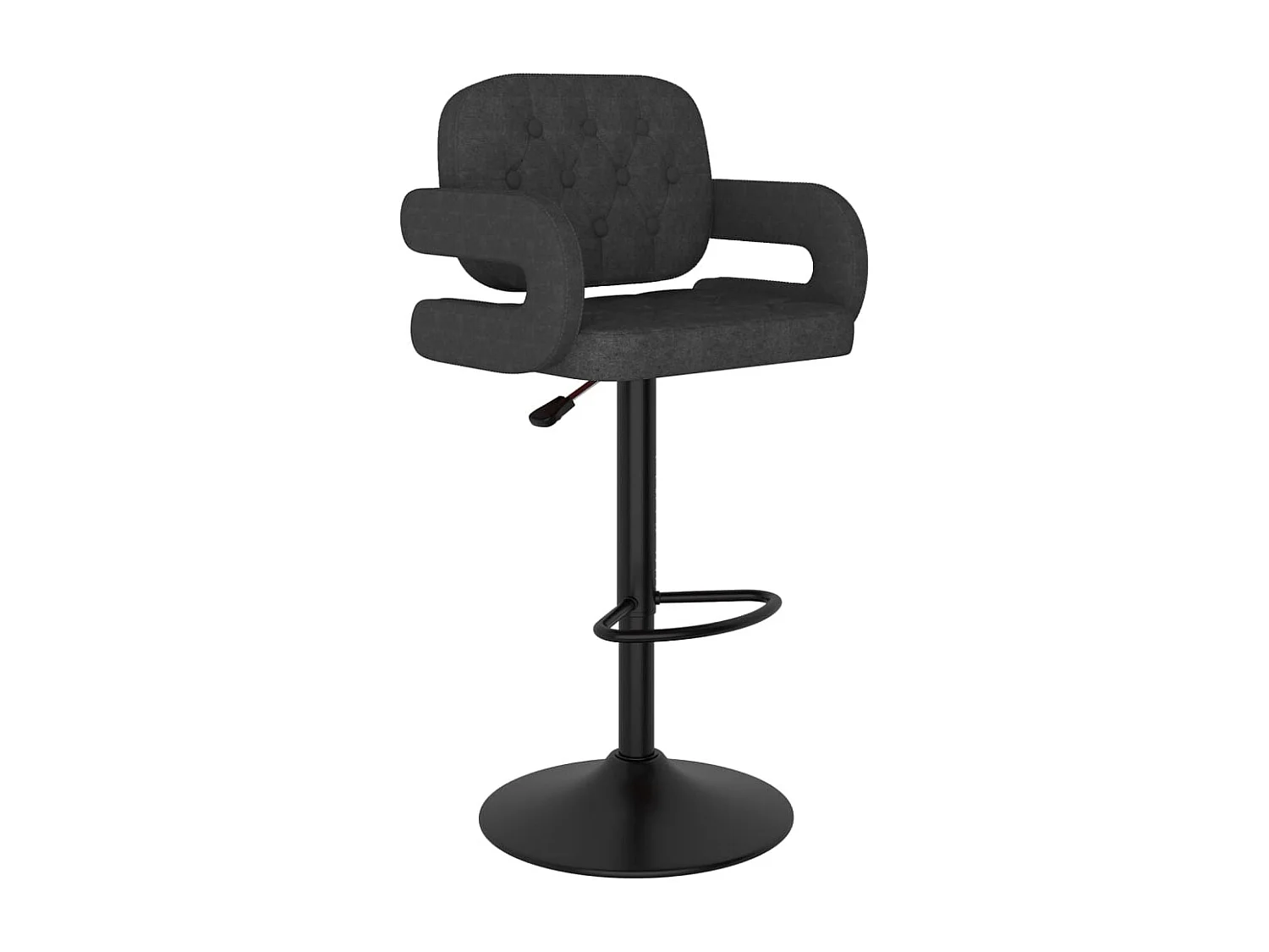 Tabourets de bar lot de 2 gris foncé tissu