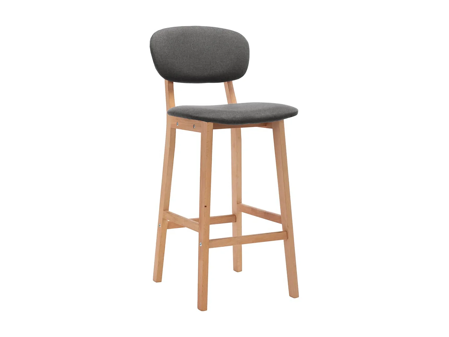Tabourets de bar lot de 2 gris foncé tissu