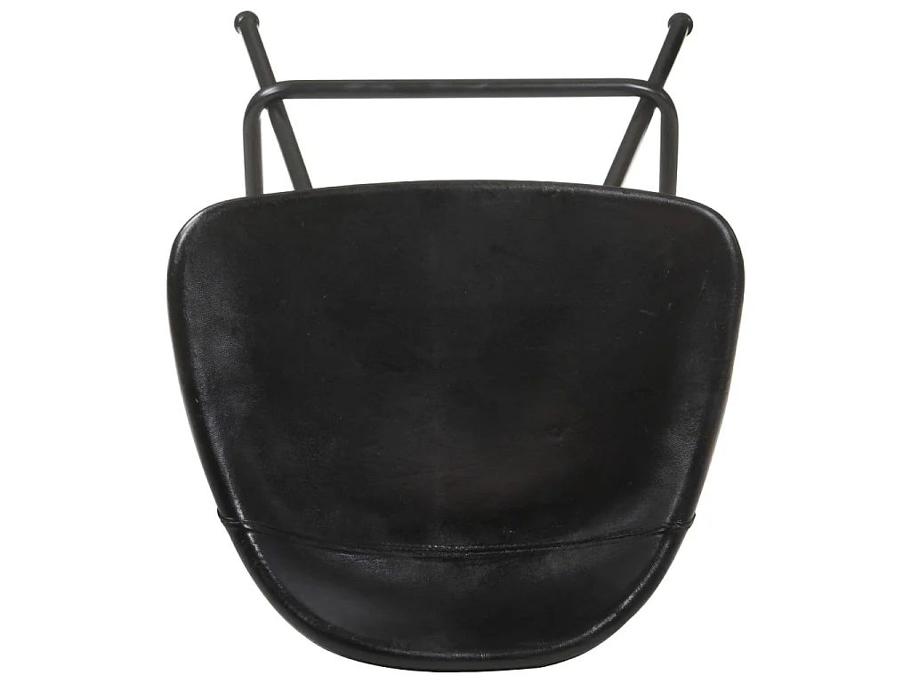 Tabourets de bar lot de 4 noir cuir véritable