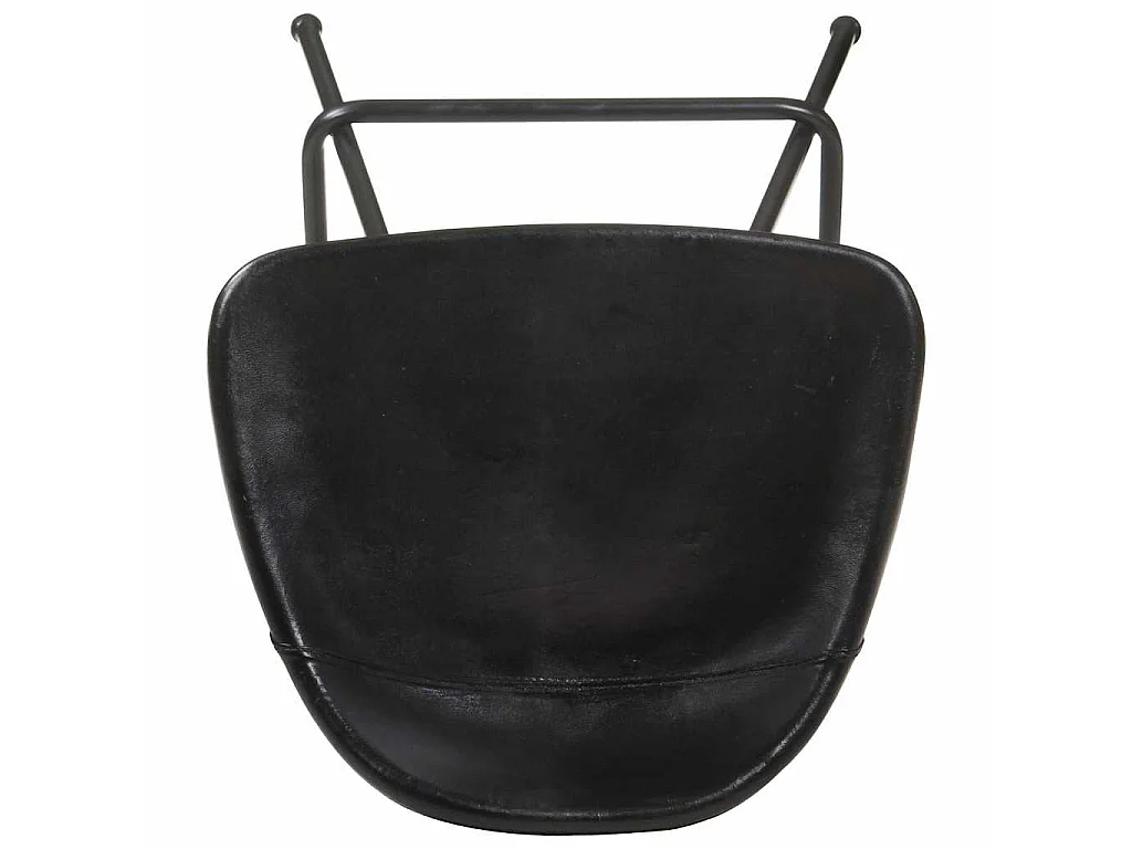 Tabourets de bar lot de 4 noir cuir véritable