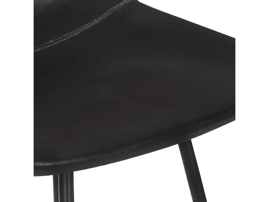 Tabourets de bar lot de 4 noir cuir véritable