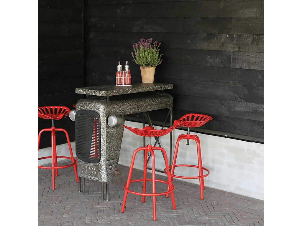 Chaise de tracteur de bar rouge