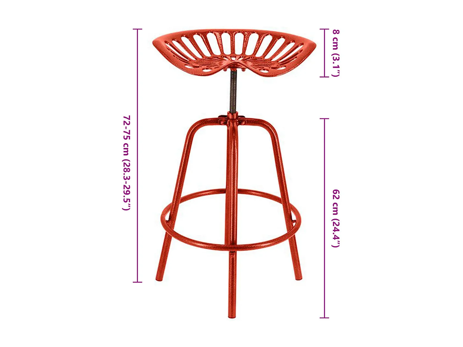Chaise de tracteur de bar rouge