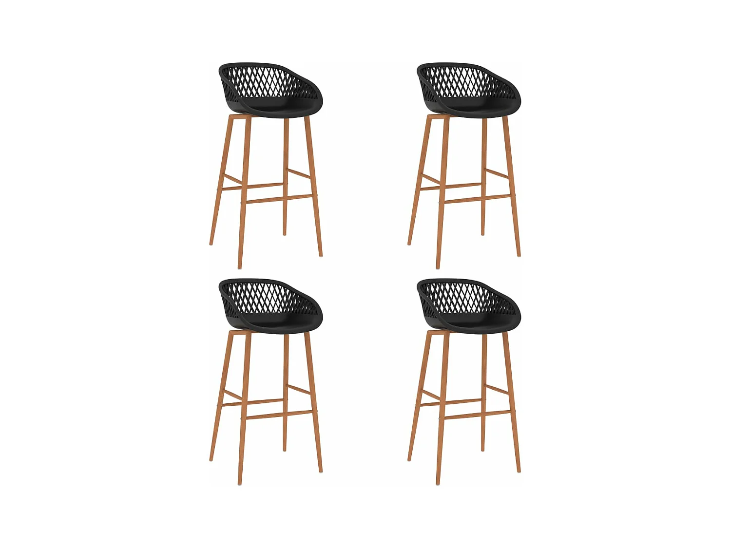 Chaises de bar lot de 4 noir