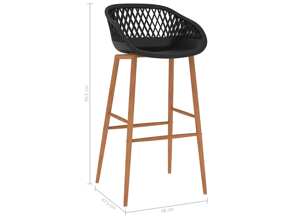 Chaises de bar lot de 4 noir