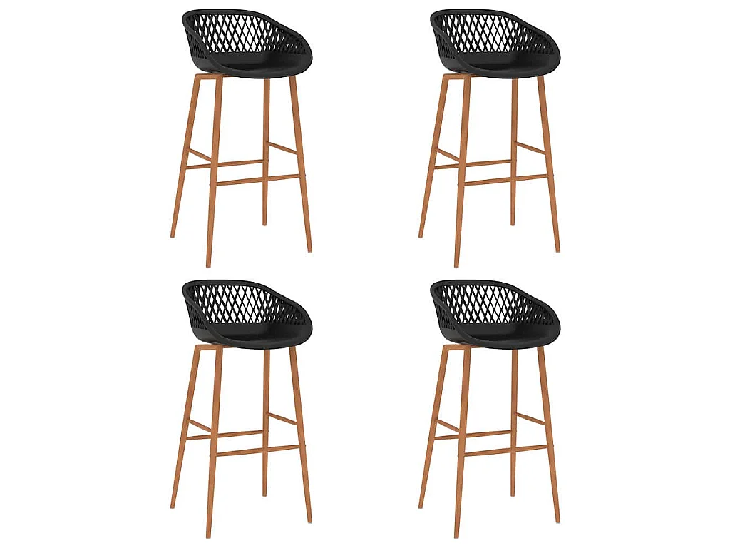 Chaises de bar lot de 4 noir