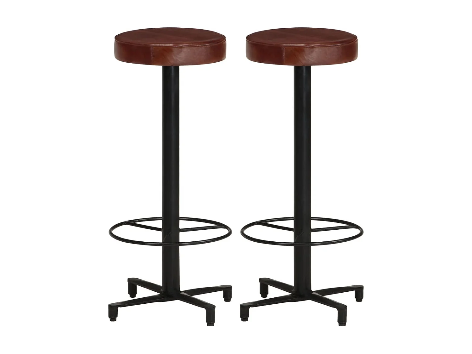 Tabourets de bar lot de 2 76 cm cuir véritable