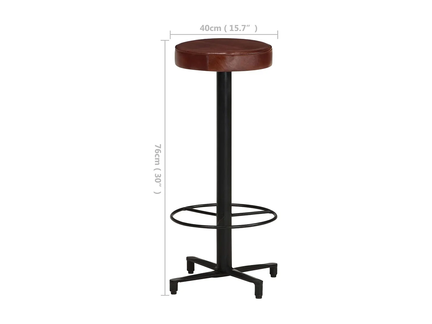 Tabourets de bar lot de 2 76 cm cuir véritable
