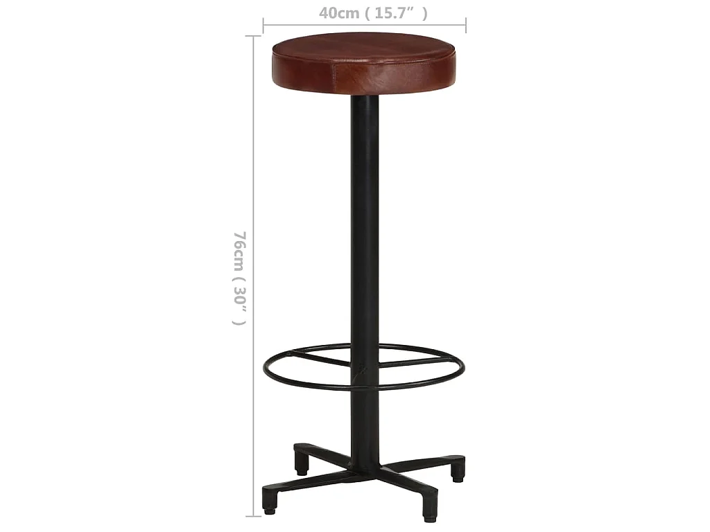 Tabourets de bar lot de 2 76 cm cuir véritable