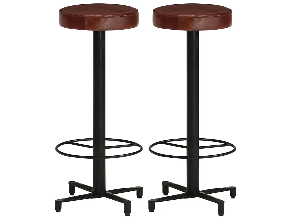 Sgabelli da Bar 2 pz 76 cm in Vera Pelle