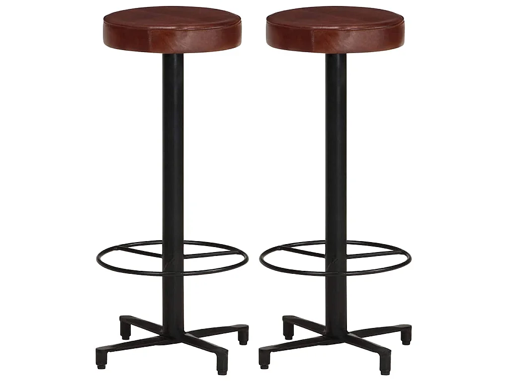 Tabourets de bar lot de 2 76 cm cuir véritable
