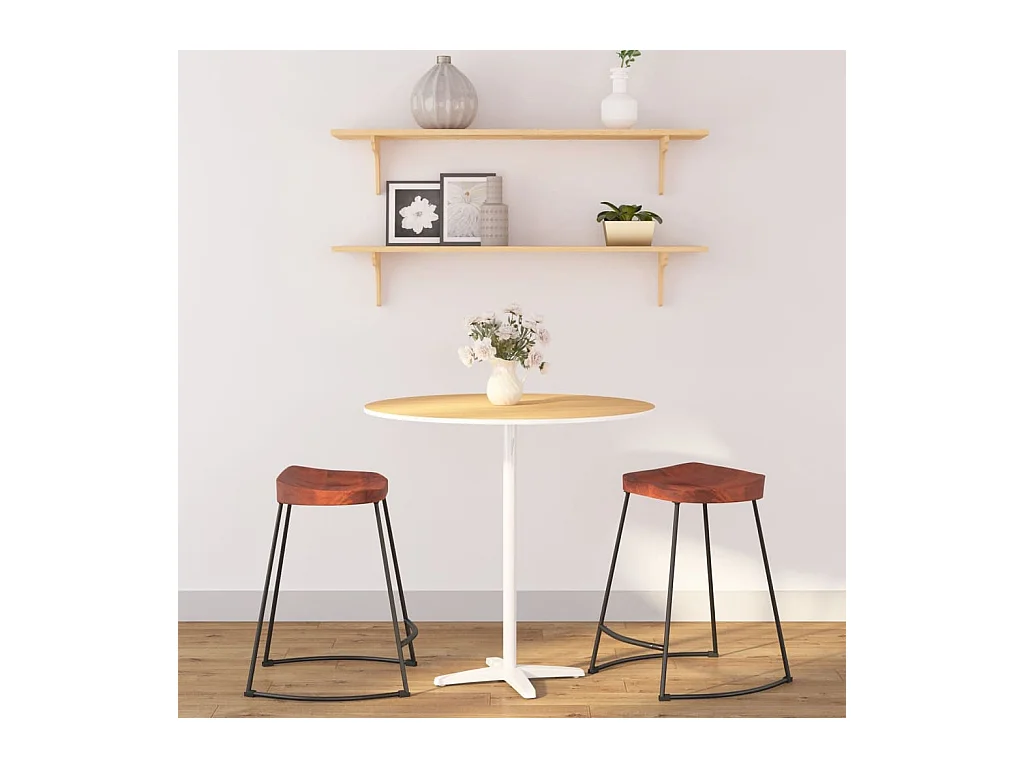 Tabourets de bar Gavin lot de 2 45x38x53cm bois massif manguier