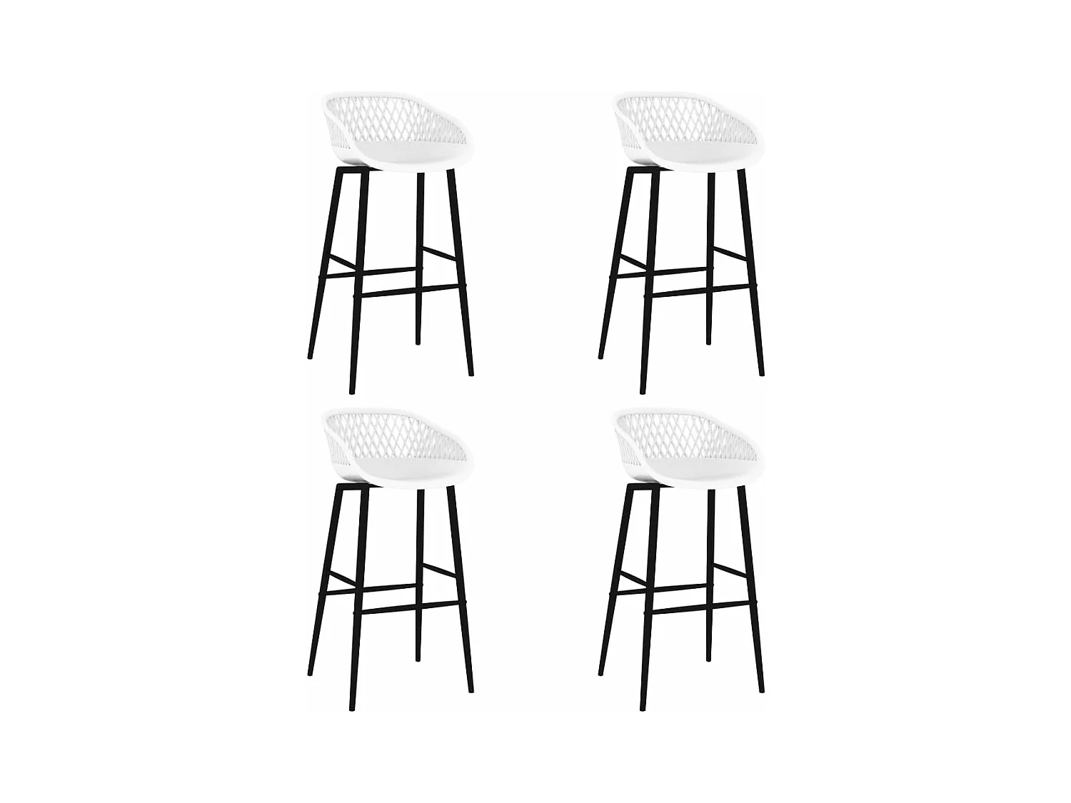 Chaises de bar lot de 4 blanc