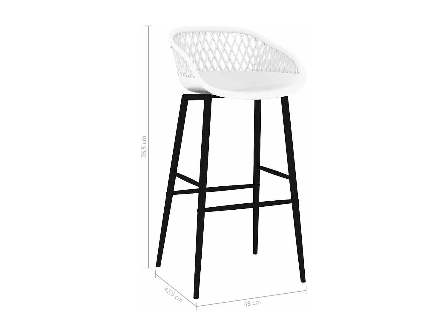 Chaises de bar lot de 4 blanc