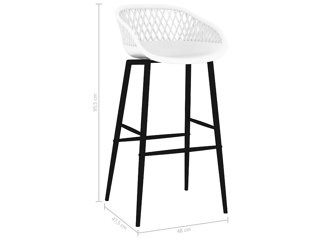 Sgabelli da Bar 4 pz Bianchi