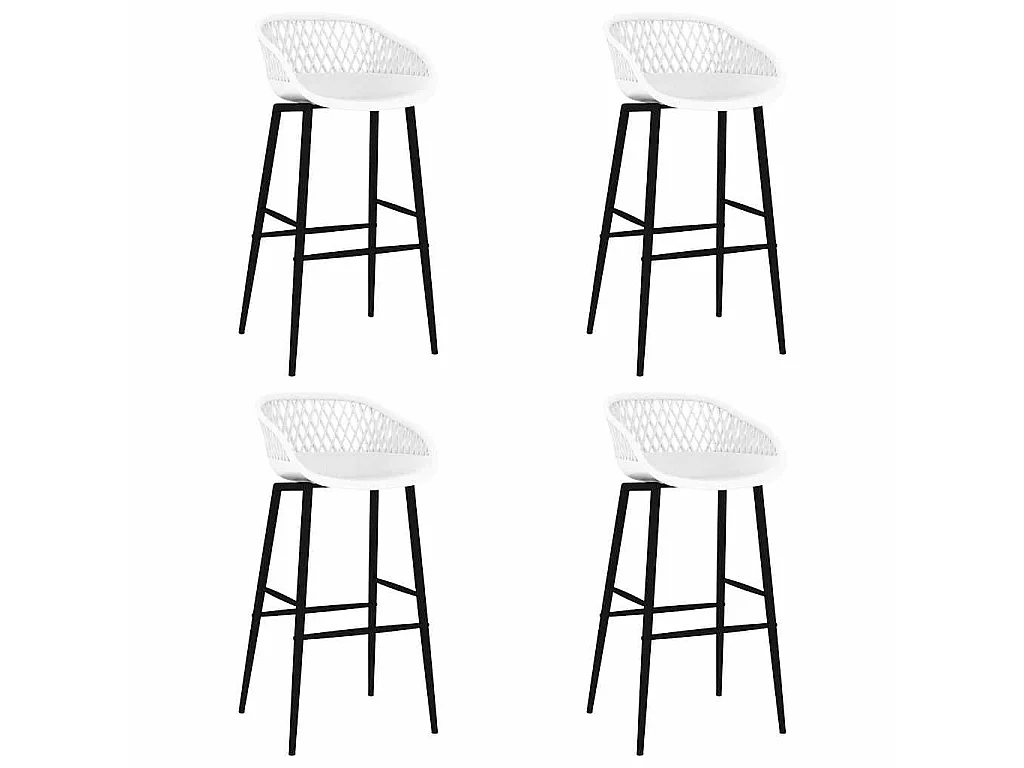 Sgabelli da Bar 4 pz Bianchi